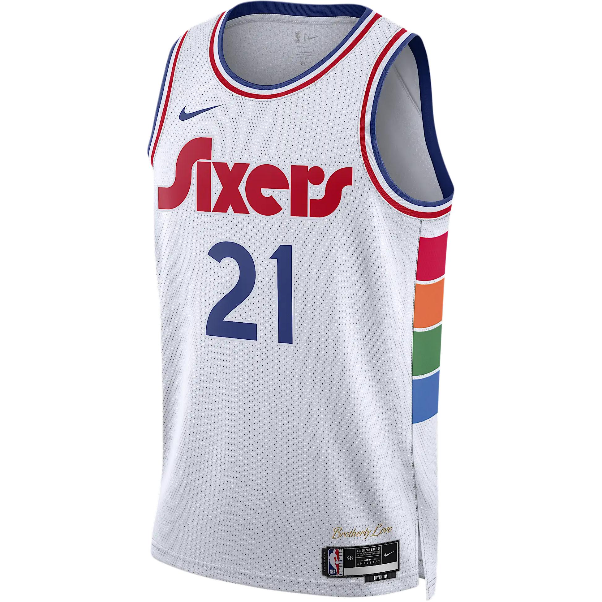 

Футболка Philadelphia 76ers 2024/25 City Edition мужская Dri FIT NBA Swingman Nike, белый