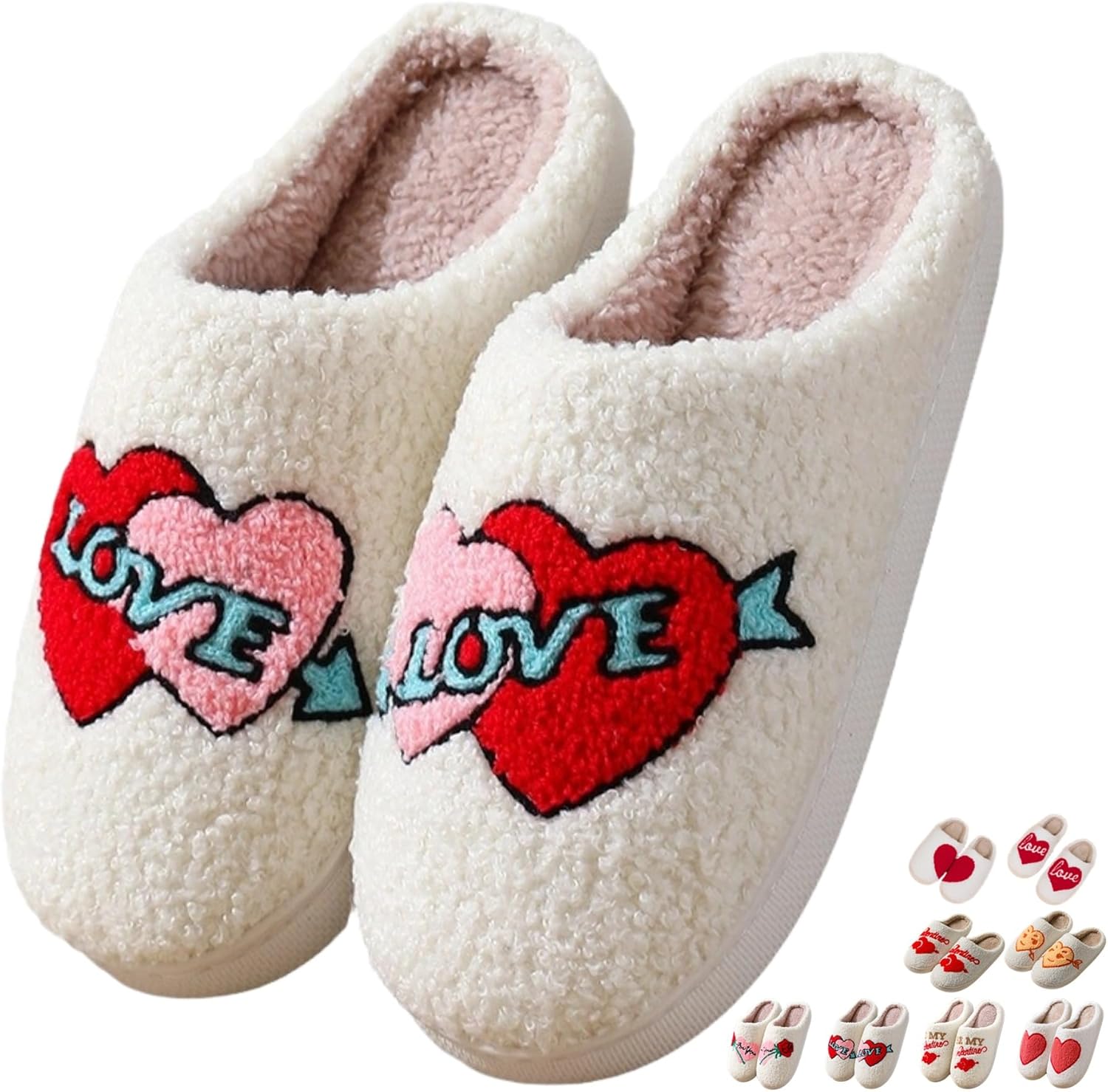 

Мягкие плюшевые тапочки, теплые тапочки, тапочки для пар, тапочки ко Дню святого Валентина, удобные тапочки для женщин и мужчин, домашние, мягкие, уютные, с нескользящей подошвой, тапочки для спальни, пушистые тапочки, подарок Iwhgrmp, Heart Sha...