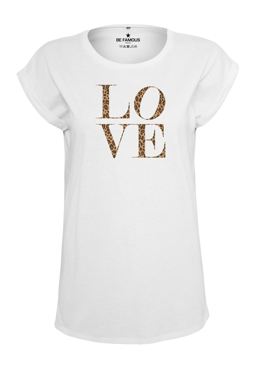 

Футболка с принтом CLASSIC ROLL UP LOVE Be Famous, цвет white shirt print leo efp