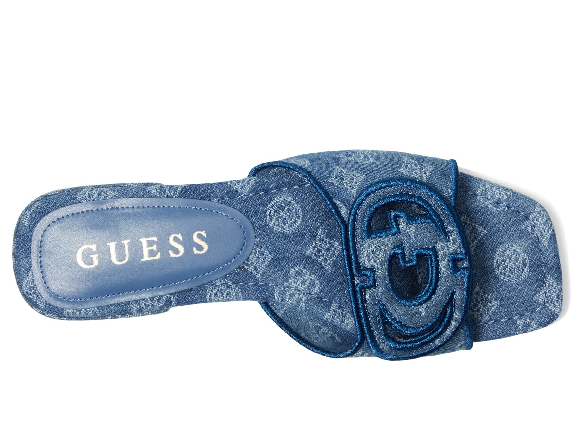 Сандалии GUESS Tarishae, цвет Medium Blue Denim/White Logo — фото 2