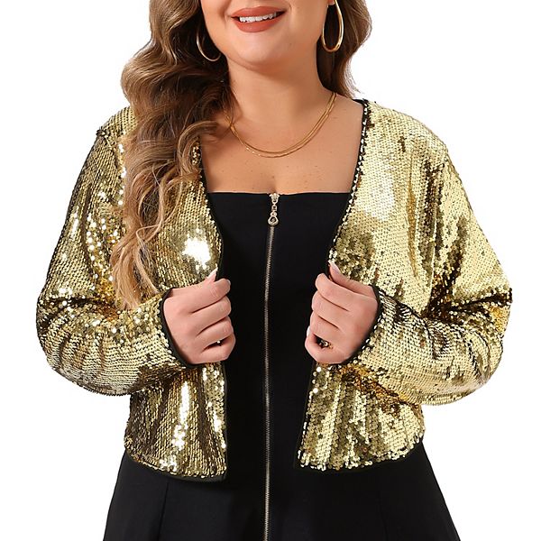 

Женский кардиган с пайетками плюс сайз Agnes Orinda, Gold