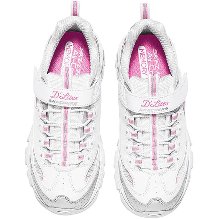 Детская повседневная обувь SKECHERS GIRLS для детей Skechers Kids, белый/розовый/серебряный — фото 3