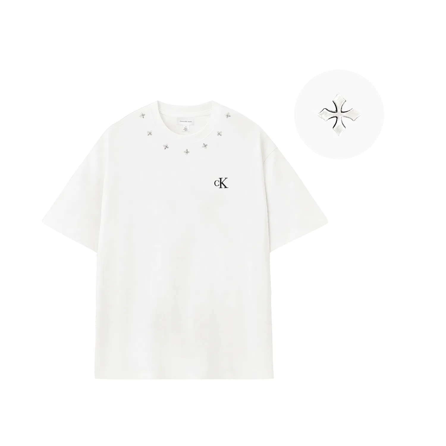 Футболка хлопковая Calvin Klein White Crew Neck — фото 3