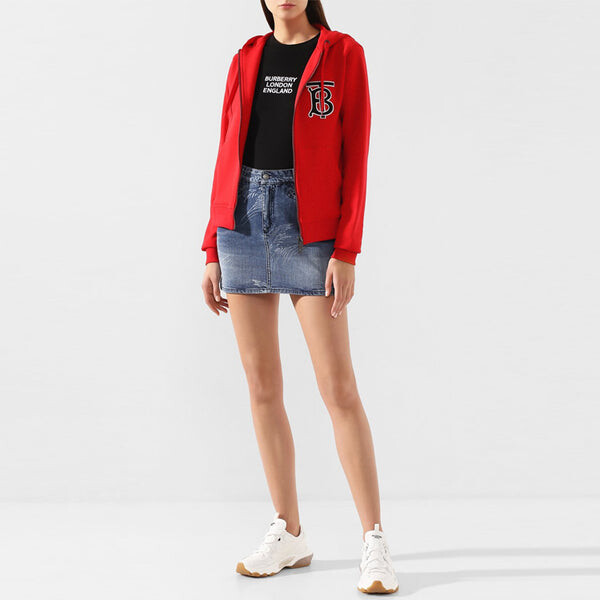 Толстовка Burberry Alphabet Printing Zipper Hoodie, красный — фото 4