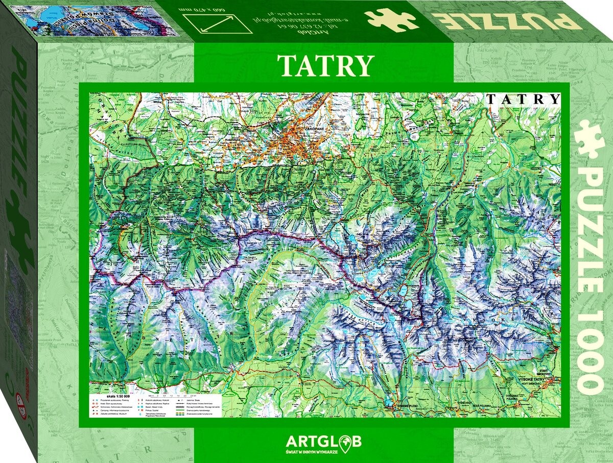 

ArtGlob, пазл, туристическая карта Татр 1:50 000, 1000 шт.