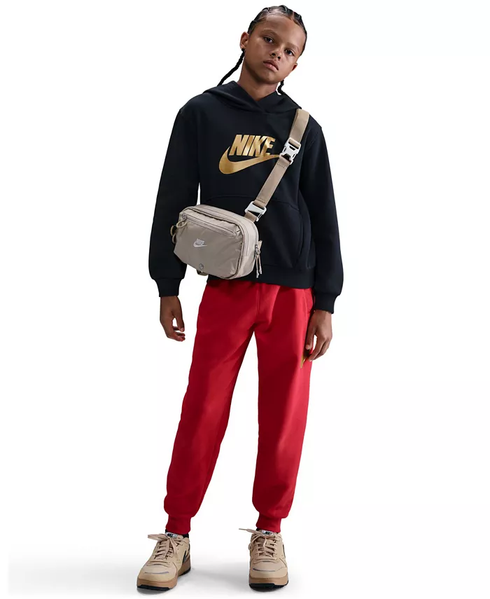 Детская спортивная толстовка Club Fleece с золотым атласным логотипом Nike — фото 4