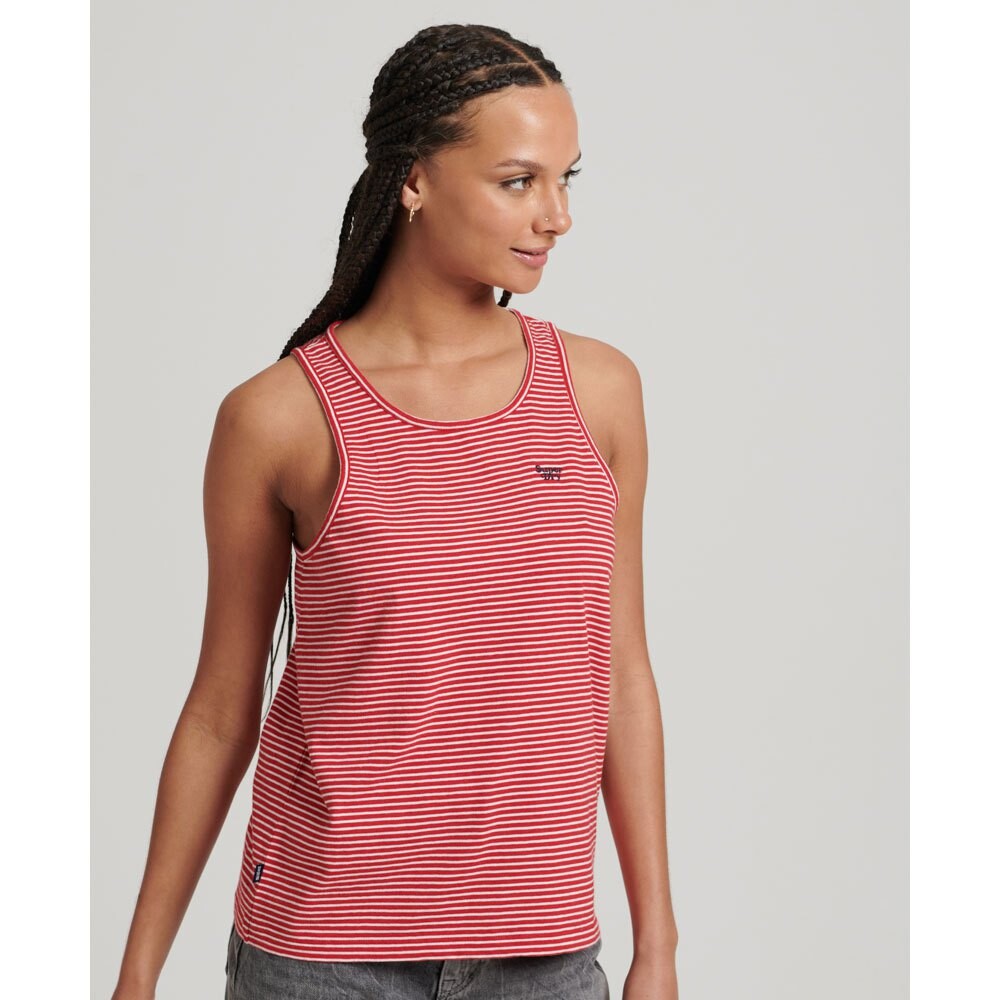 

Футболка без рукавов Superdry Vintage Logo Emb Stripe, красный