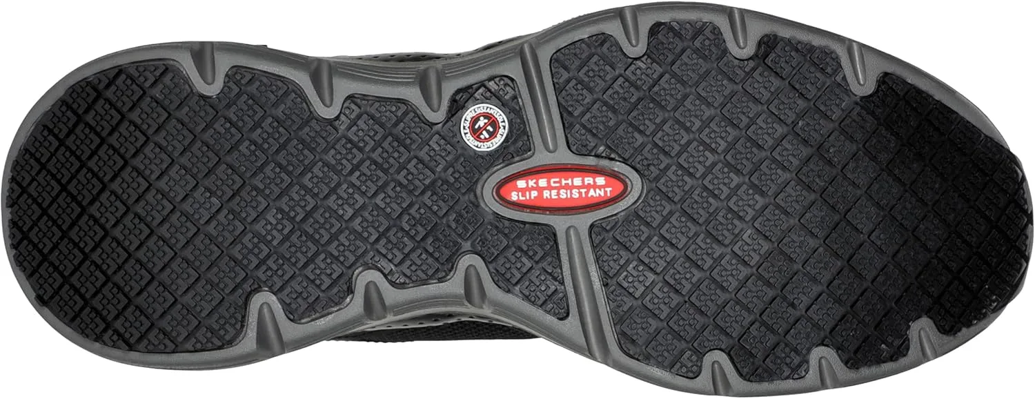 Мужские кроссовки Skechers на шнуровке Safety Arch Fit Sr Comp Toebau, черный/темно-серый — фото 4