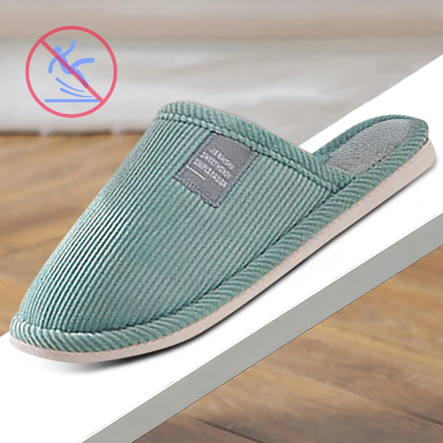 Hausschuhe Herren Geschlossen Filz,Hausschuhe Herren Plüsch Gästehausschuhe Fashion Pantoffeln Gefüttert Hauspantoffeln Weich Bequem Тапочки Warme Winterhausschuhe Solid Schlappen Unisex Generisch, Grün — фото 3