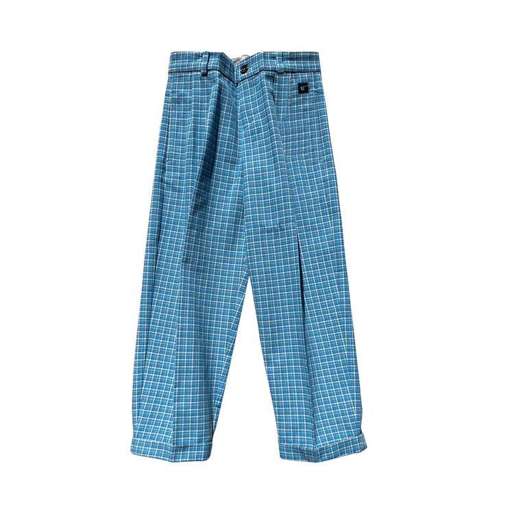 

Брюки Gucci Kids Tapered Leg Check Pants, Blue