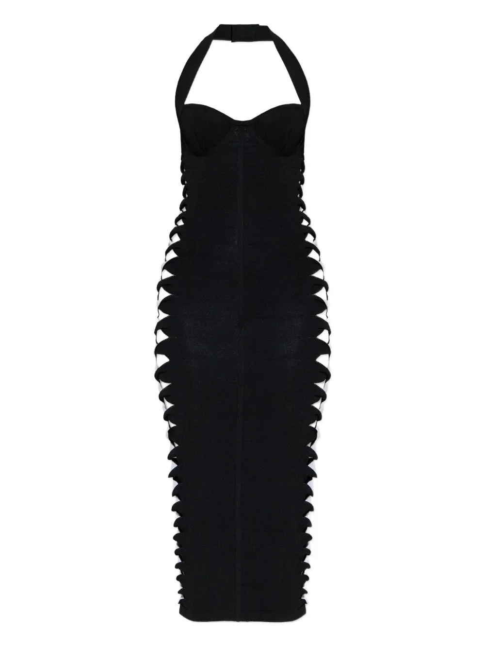 

Платье миди с вырезами Balmain, черный