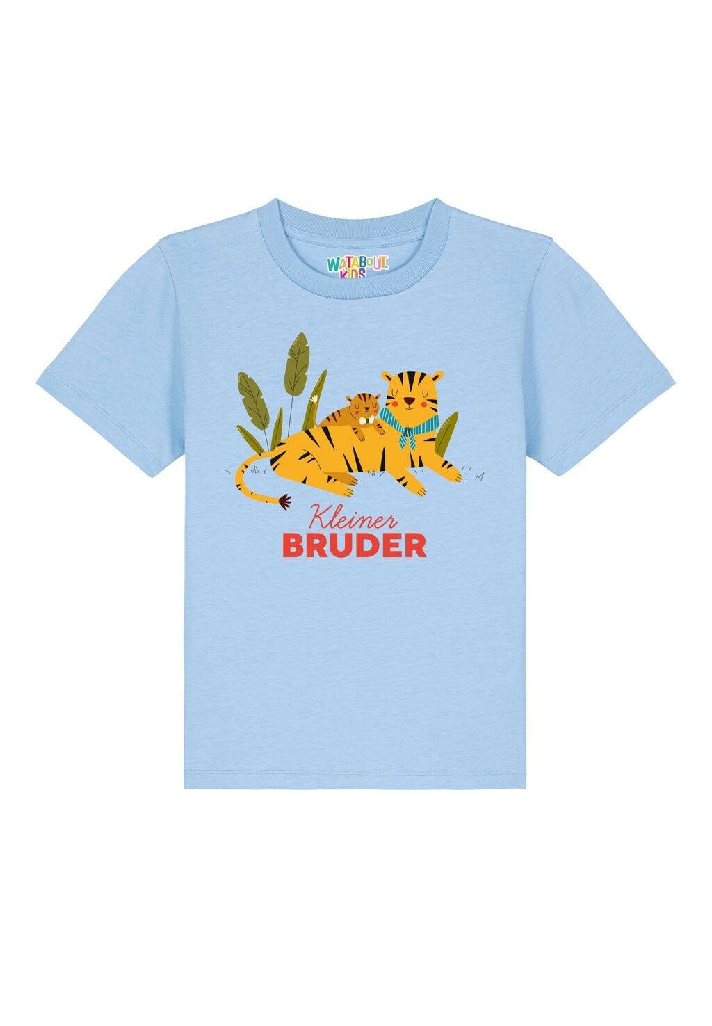 Футболка с принтом TIGER KLEINER BRUDER watapparel, светло-голубой — фото 2