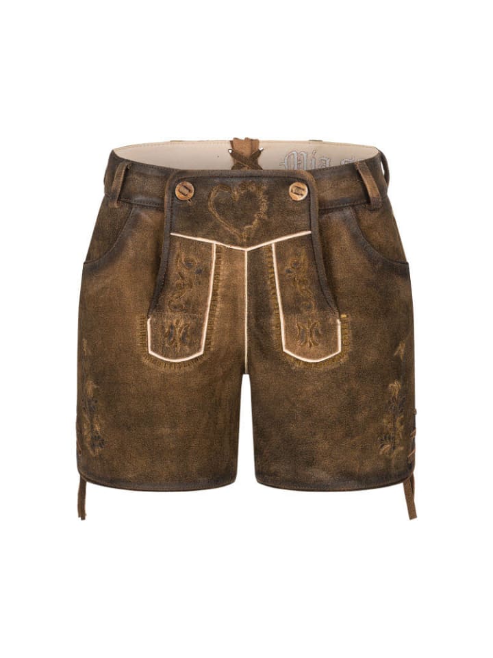 

Nübler Кожаные шорты Тамары табачно-коричневого цвета