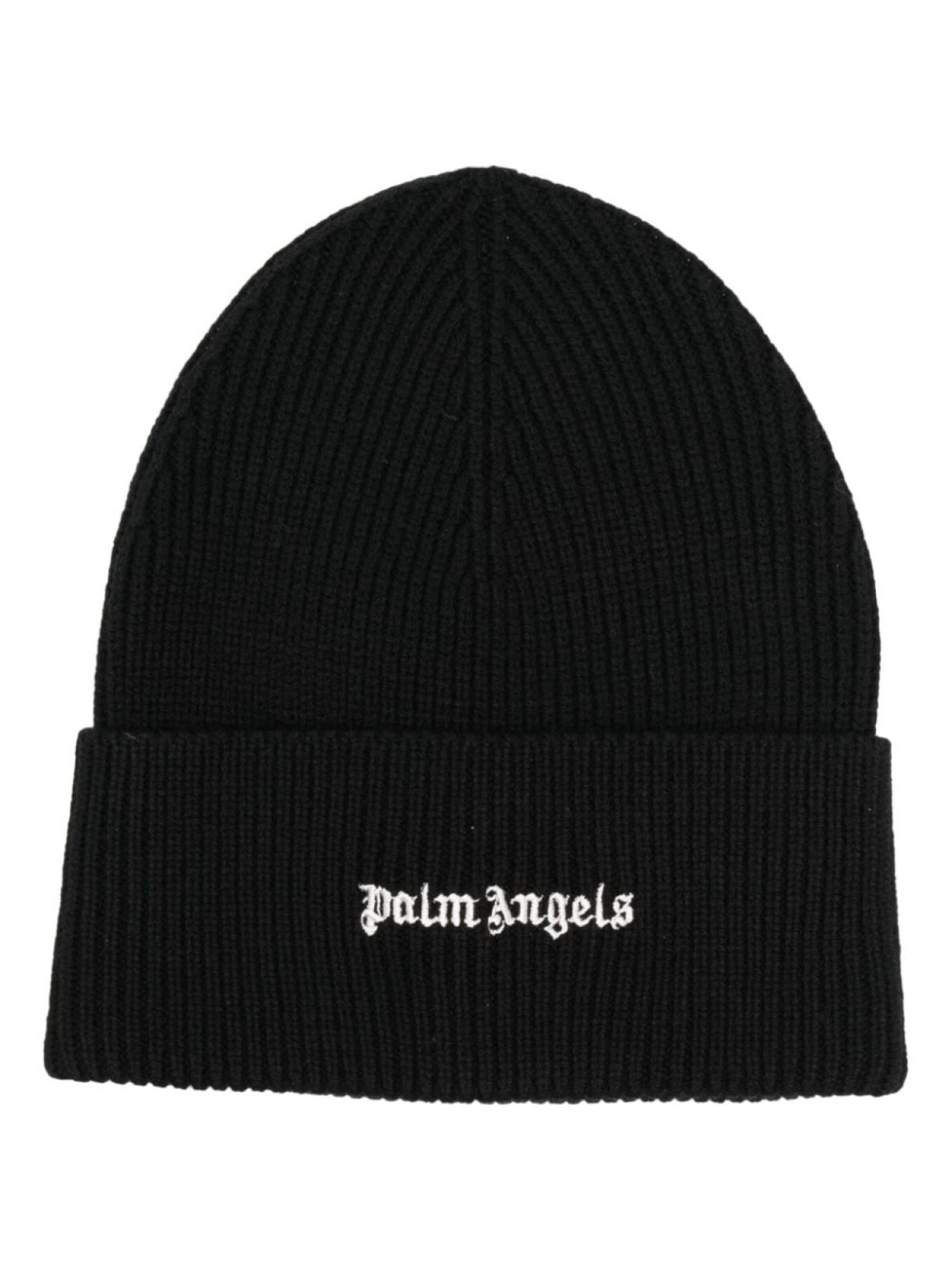 

Шапка бини в рубчик с вышитым логотипом Palm Angels, черный