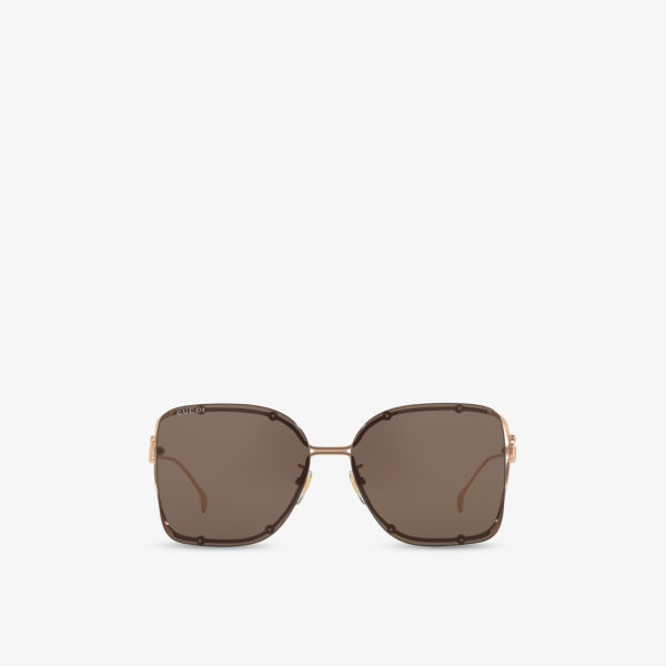 

GG1713SA квадратные металлические солнцезащитные очки Gucci, золотой
