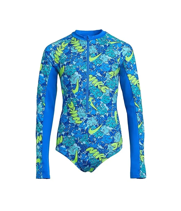 Купальник слитный с длинным рукавом Doodle Logo Nike Kids, Blue Crystal