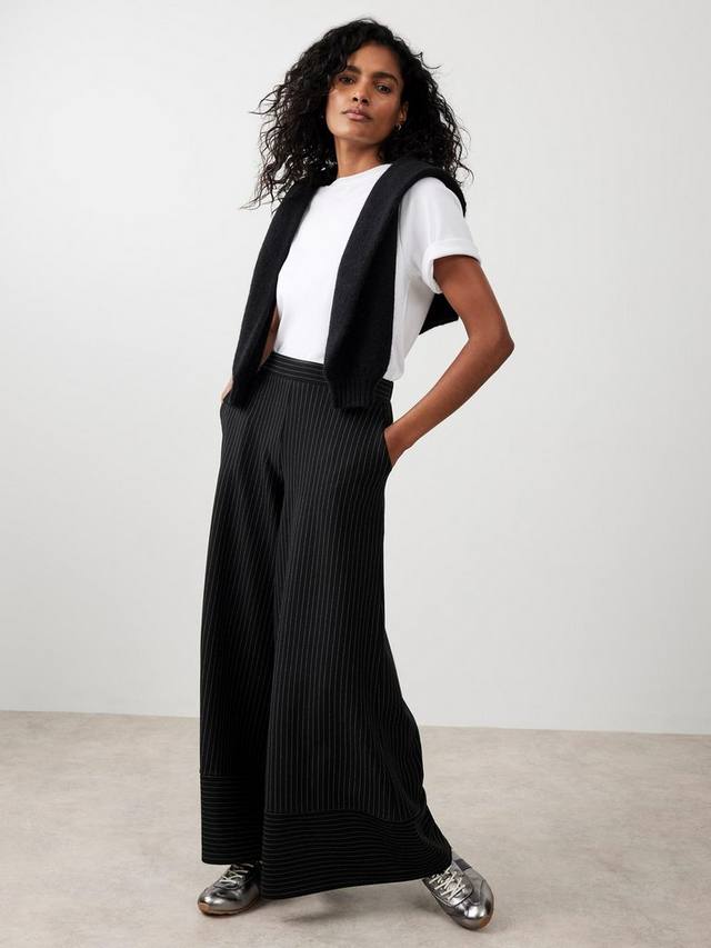 

Брюки с широкими штанинами в полоску Mint Velvet, Black