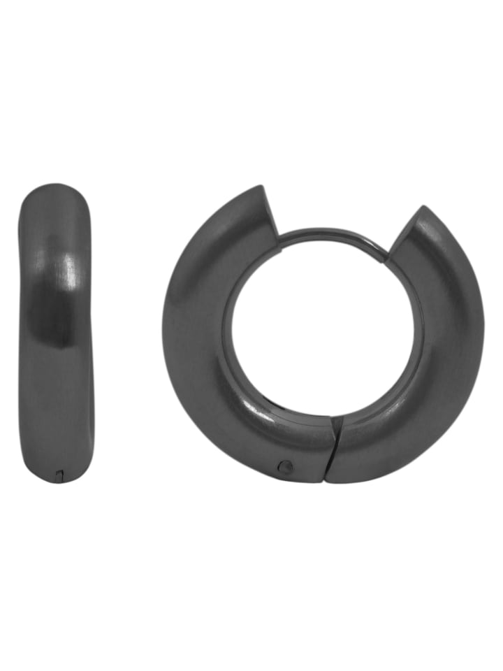 

Adeliás Женские серьги - серьги-кольца на шарнирах из нержавеющей стали черного цвета