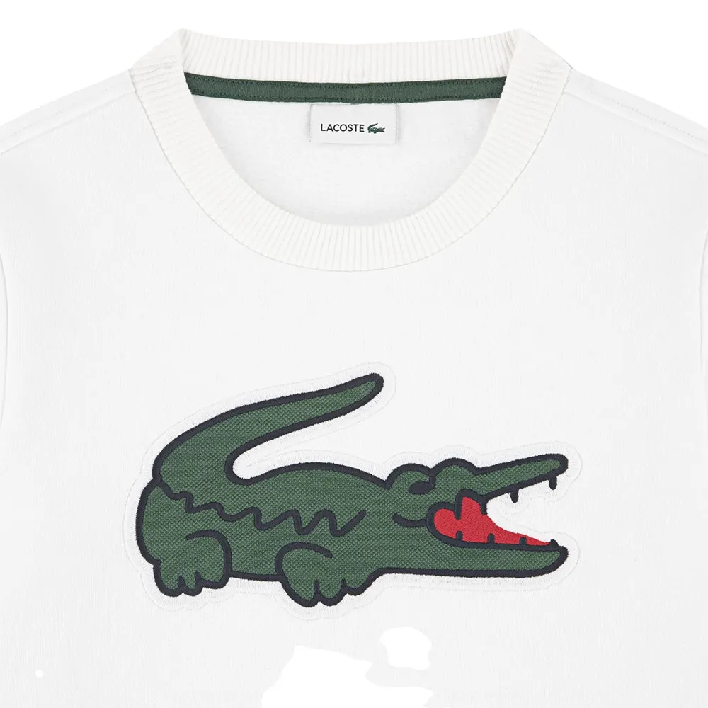Детская флисовая толстовка Lacoste с аппликацией из пике Lacoste kids, белый — фото 4