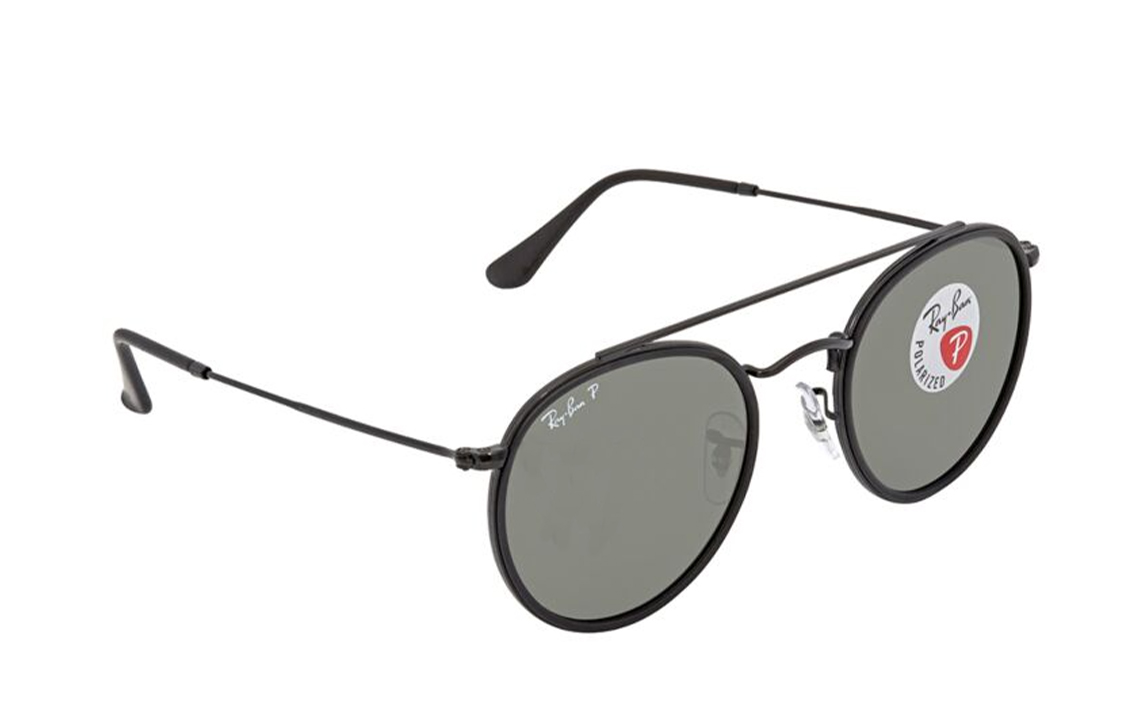 

RayBan Металлические круглые солнцезащитные очки унисекс черные, Black
