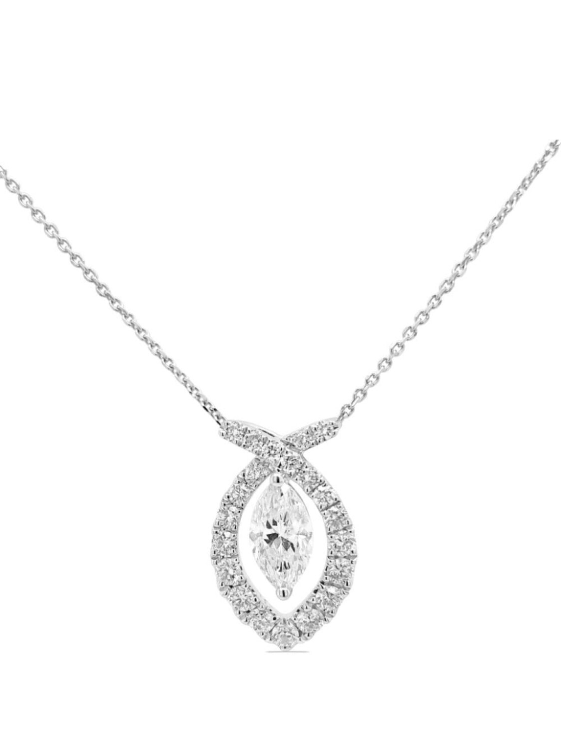 

Колье из белого золота с бриллиантами HYT Jewelry, серебряный