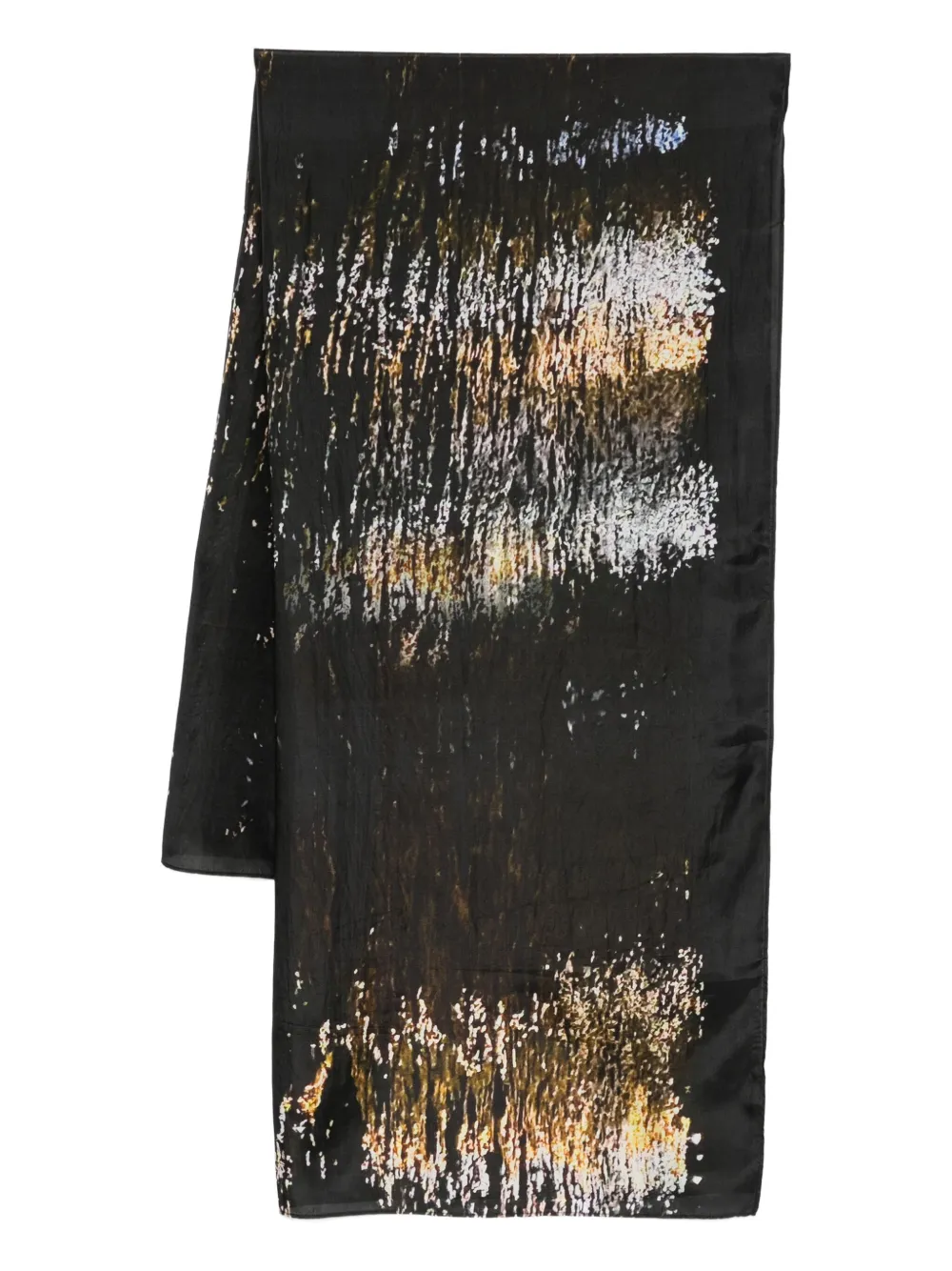 

Шелковый шарф с абстрактным принтом YAVI, черный