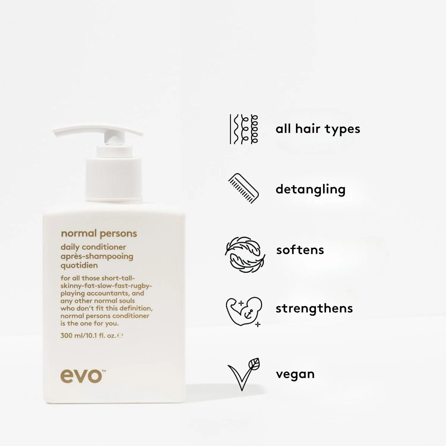 Кондиционер для ежедневного ухода за волосами evo Normal Persons Daily Care Conditioner - освежает и балансирует кожу головы, уменьшает пушистость, восстанавливает кожу головы и волосы. 299 мл (1 шт.) — фото 3
