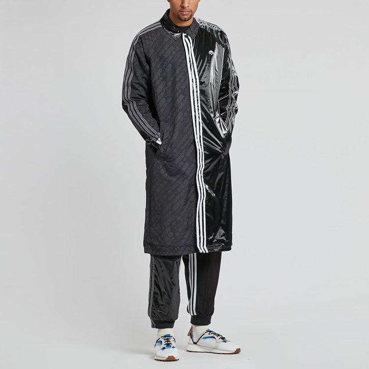 Пальто adidas originals x alexander wang Unisex Lapel Long Overcoat Black — фото 2