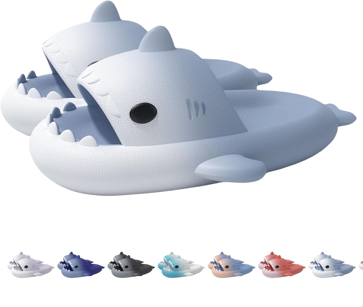 

Шлепанцы с двухцветным градиентом с изображением акулы, нескользящие, с открытым носком и мягкой подошвой Generic, белый/синий