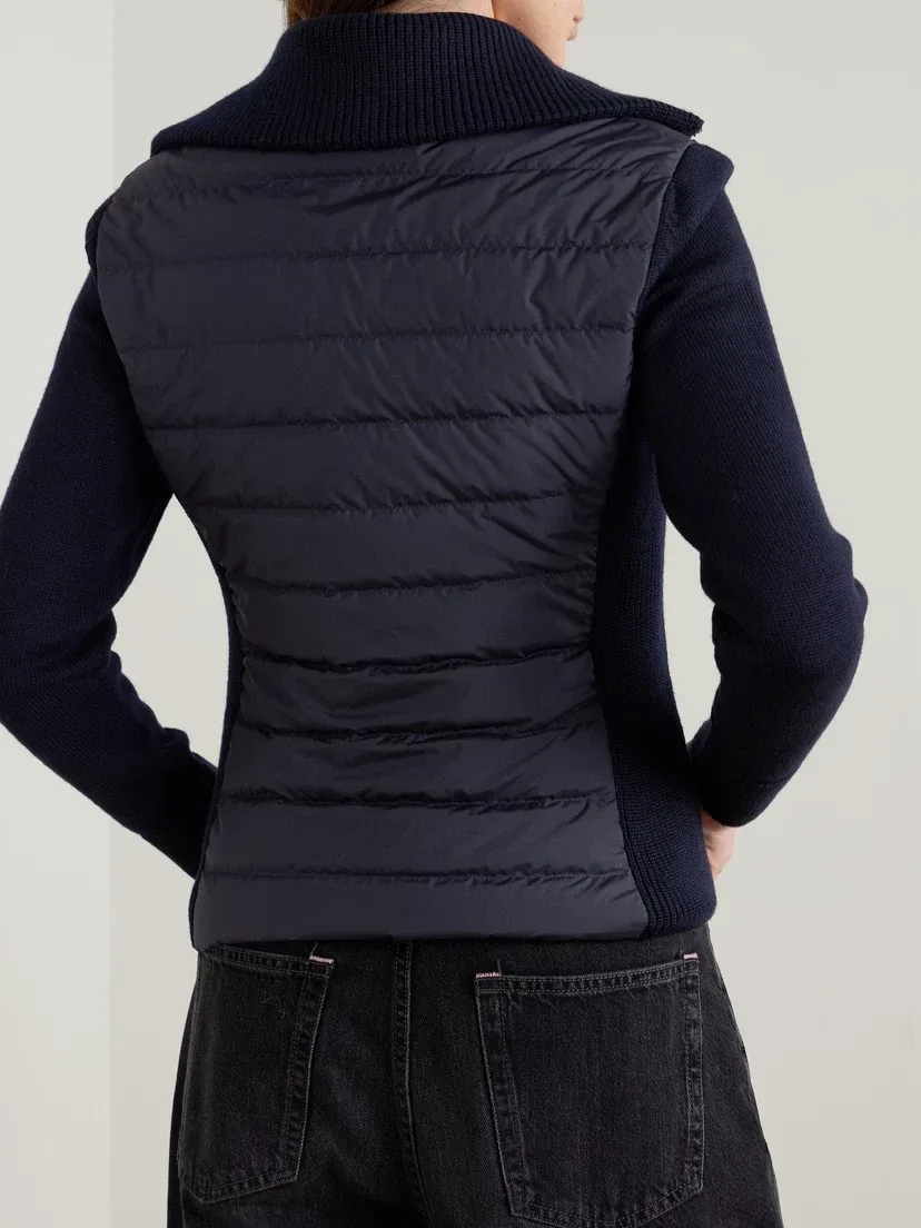 Кардиган из шерсти и стеганой нейлоновой ткани с пуховым наполнителем MONCLER, синий — фото 3