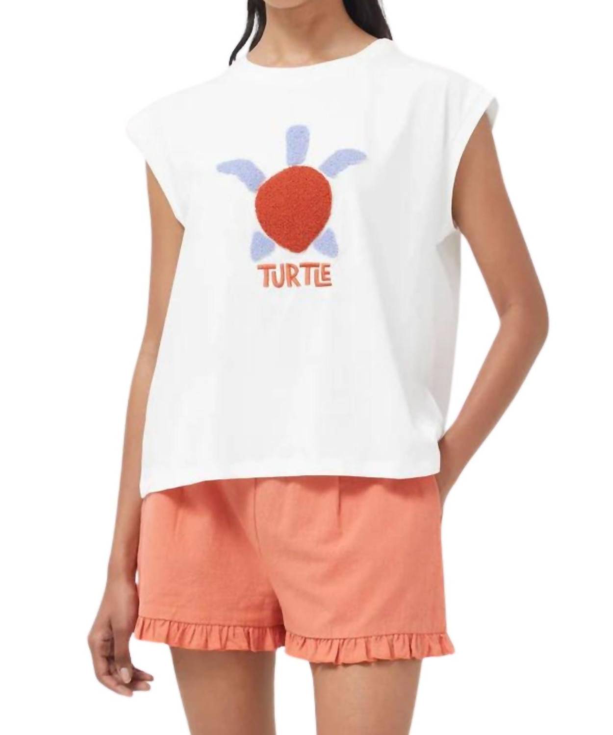 

Футболка с принтом черепахи белого цвета Compania Fantastica