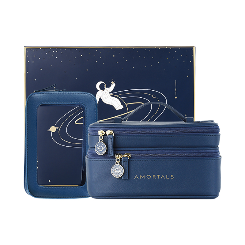AMORTALS Косметичка adventurer, freedom blue + набор дорожных кистей для макияжа starry — фото 2