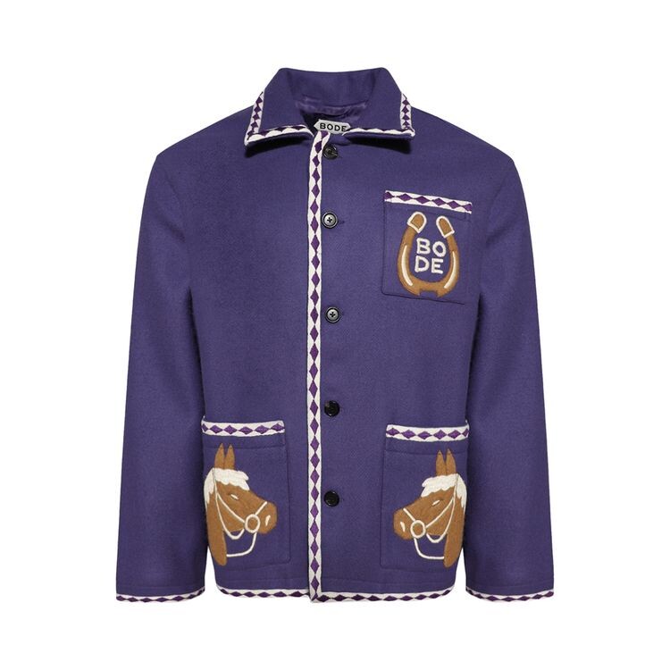 

Куртка Bode Bronco Appliqué Jacket Purple/White, фиолетовый