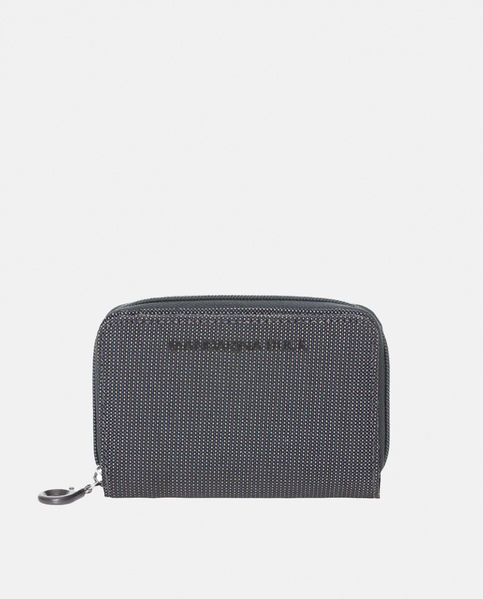 

Маленький черный женский кошелек Mandarina Duck с двумя отделениями