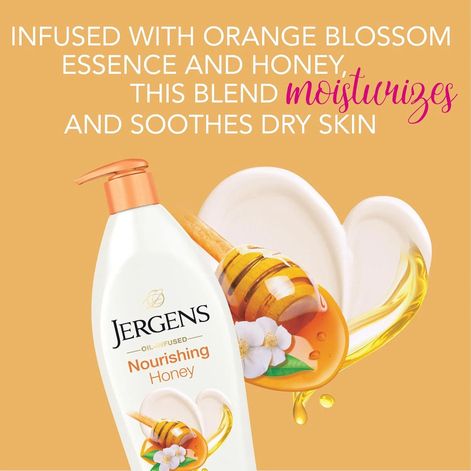 Лосьон для тела и рук увлажняющий Jergens Nourishing Honey, 4 x 16.8 унций — фото 3