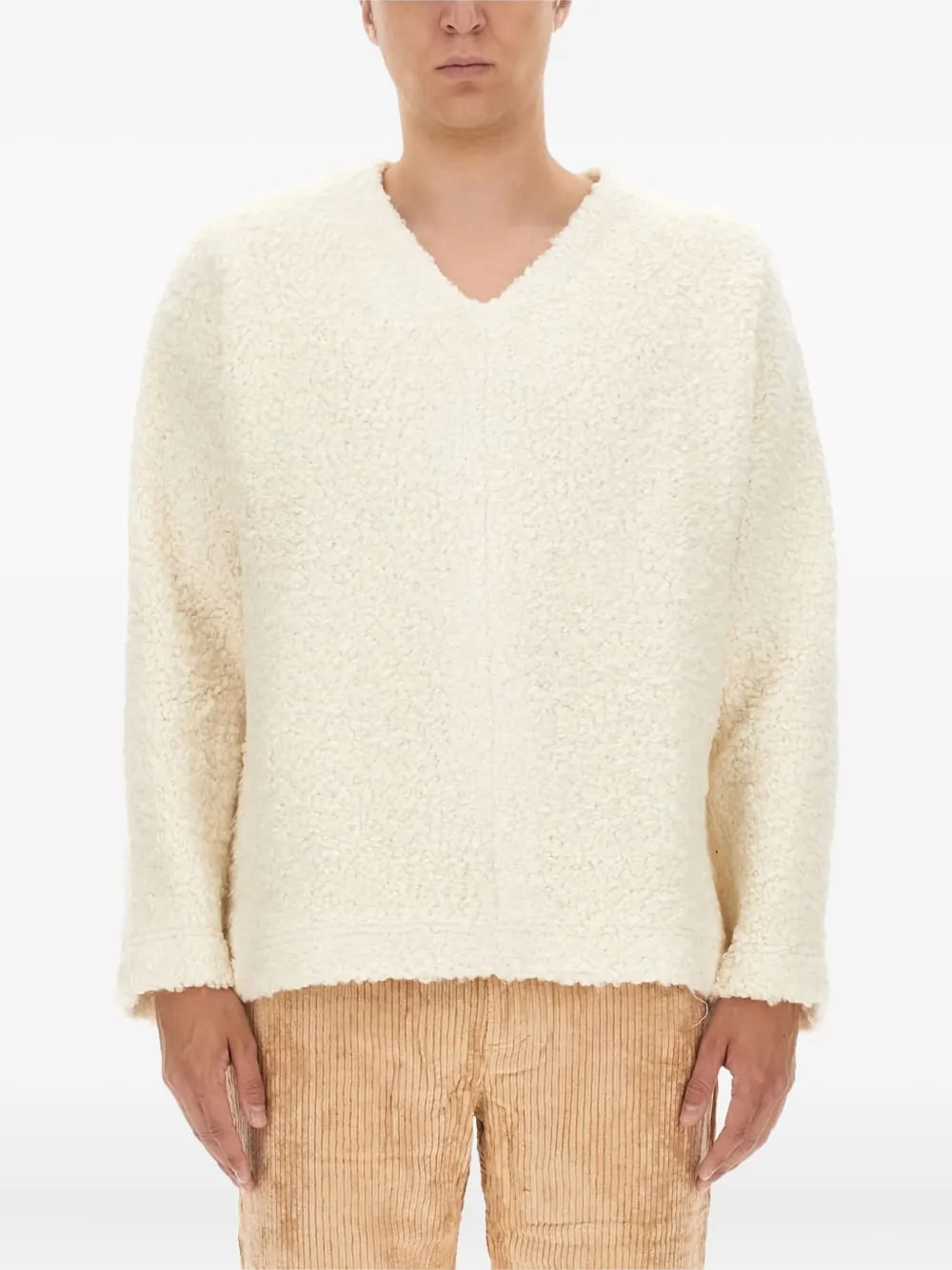 

Плюшевый свитер Ezra с V-образным вырезом Séfr, нейтральный