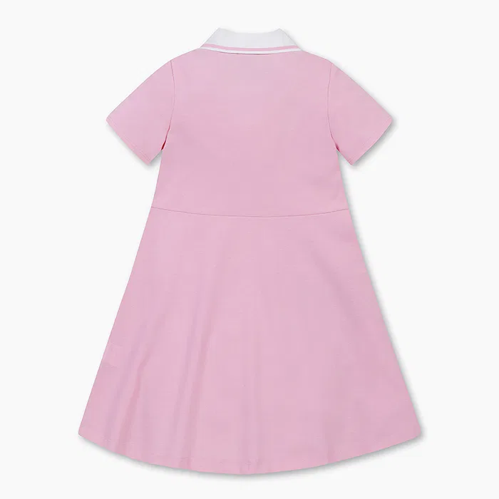 Детское платье-поло на молнии розовое от Benetton Kids — фото 2