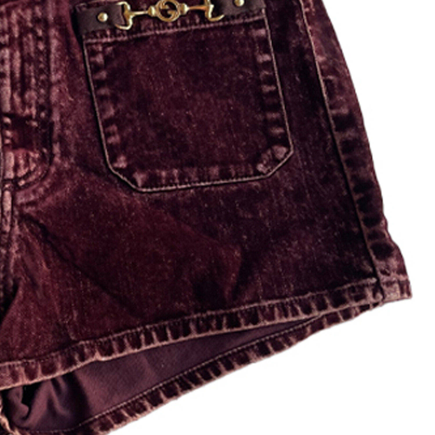 Шорты джинсовые Gucci мужские, красно-коричневый — фото 4