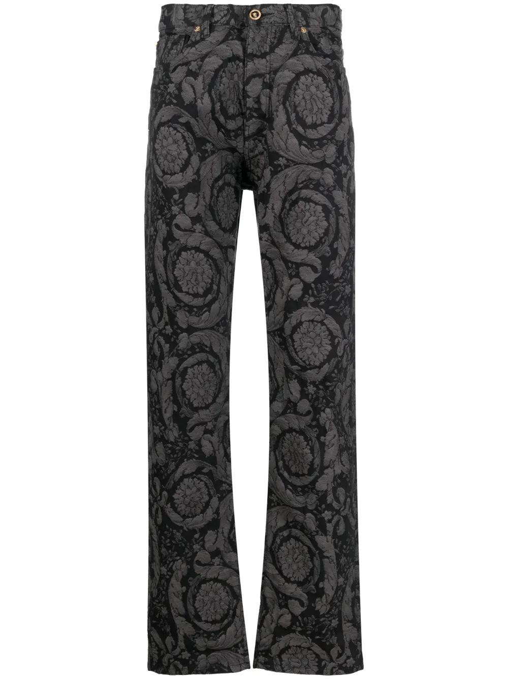 

Джинсы Barocco Silhouette с узором VERSACE, серый