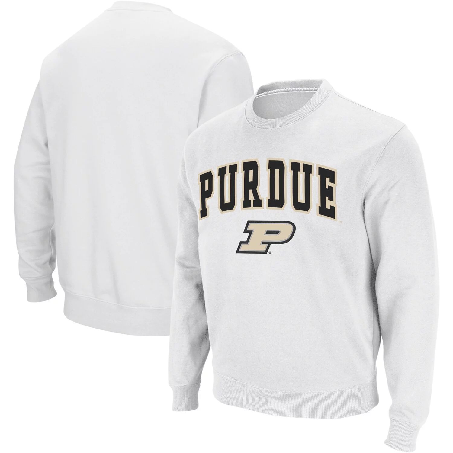 

Мужской белый свитшот с круглым вырезом Purdue Boilermakers Arch & Logo Colosseum