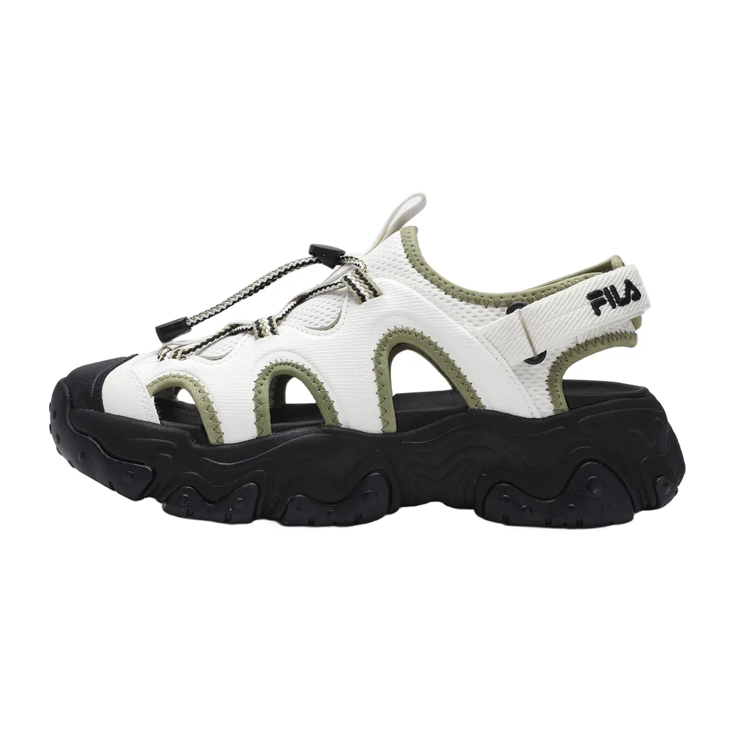 Женские пляжные сандалии FILA, Snow white/moss green