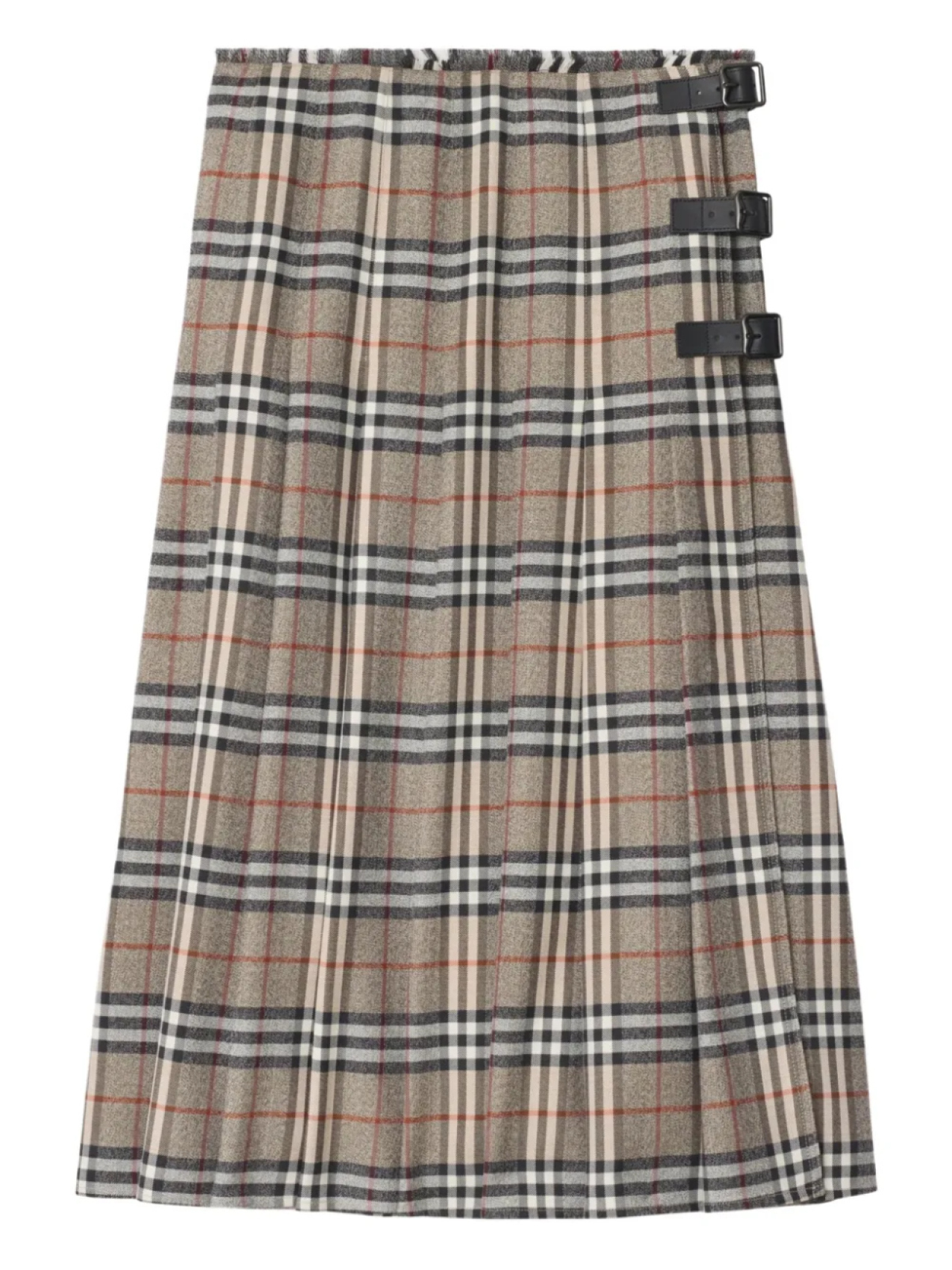 

Шерстяная юбка миди Burberry, серый