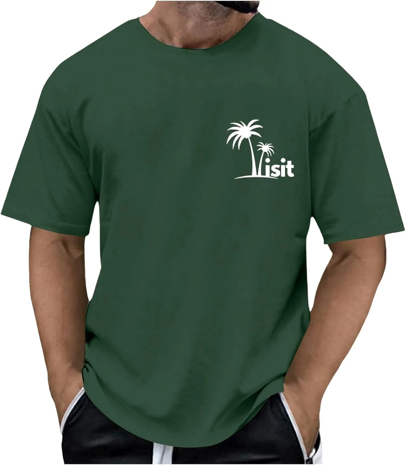 

Мужская футболка с v-образным вырезом и тропическим принтом, heavy weight, cotton, dry fit