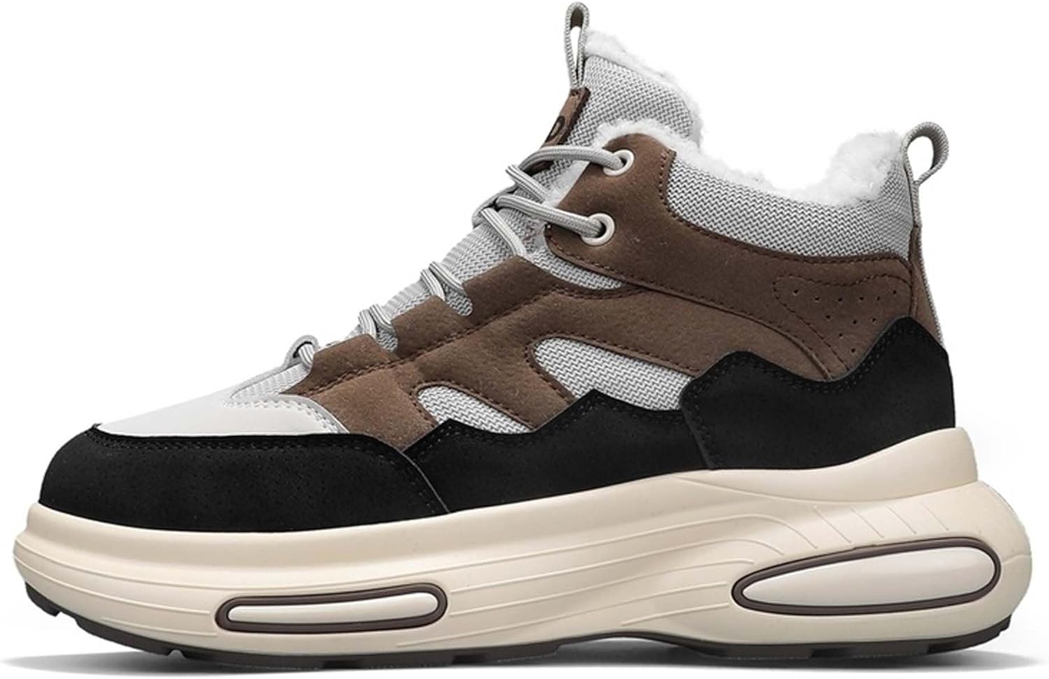 

Мужские высокие зимние ботинки с теплой меховой подкладкой для осени и зимы, водонепроницаемая обувь для активного отдыха Generic, темно-коричневый