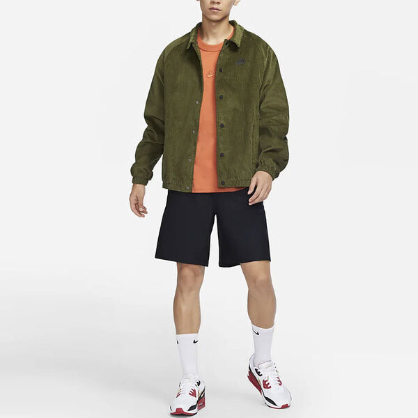 Куртка Men's Nike Stack Logo Casual Corduroy Jacket Autumn Green, зеленый — фото 3