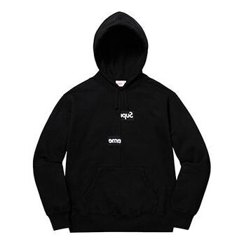 

Толстовка fw18 x comme des garcons shirt split box hooded sweatshirt Supreme, черный