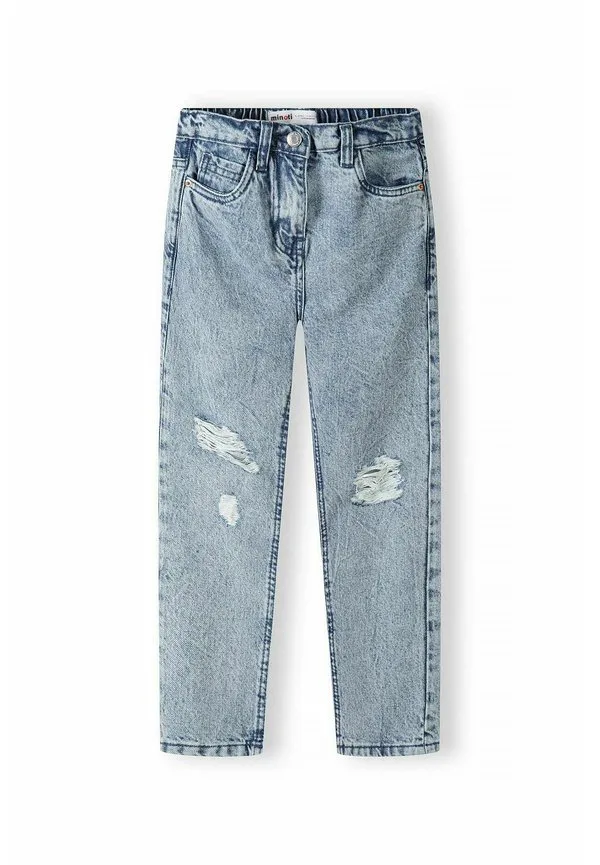 Рваные джинсы-«мамины» зауженного кроя Minoti, Light Blue Denim