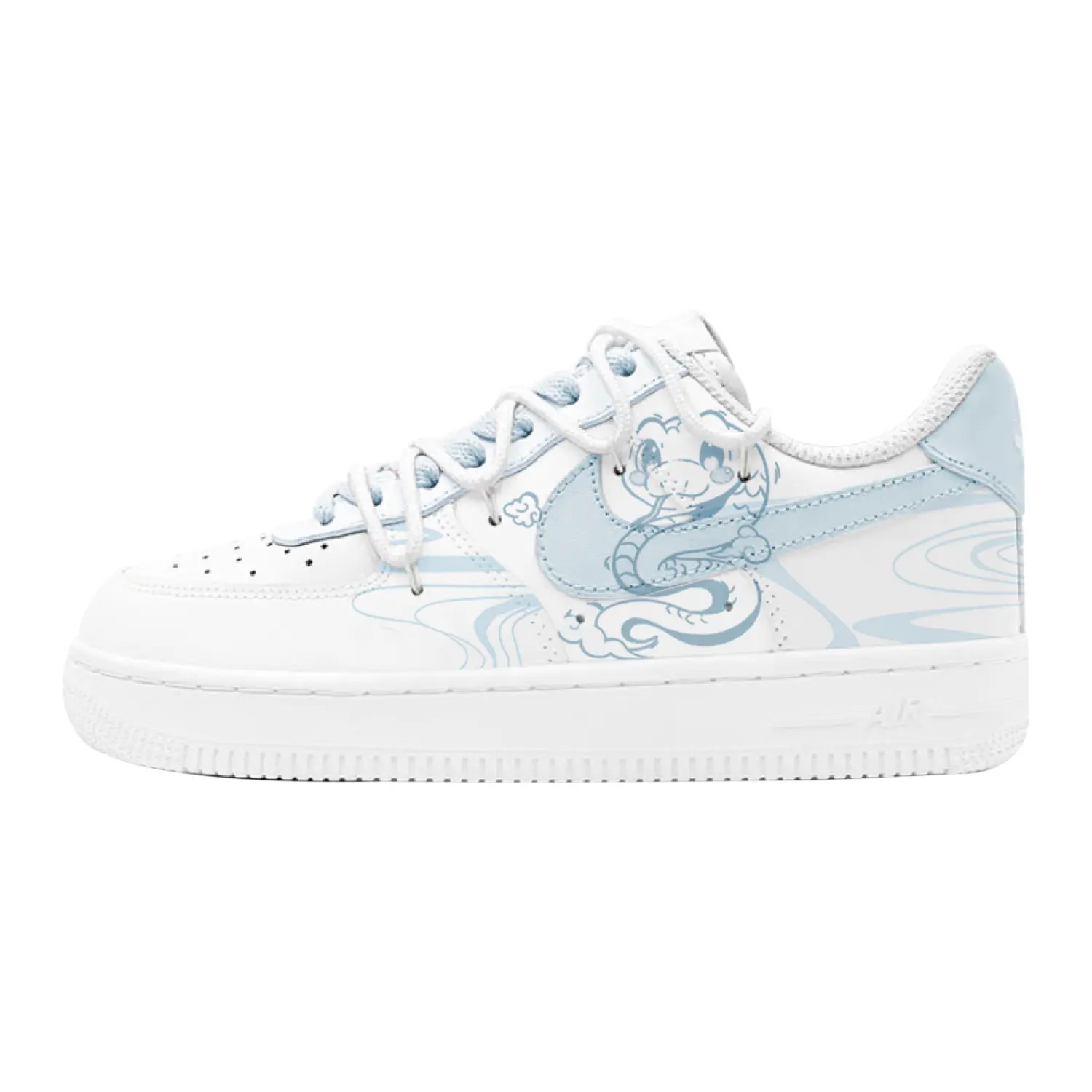 

Nike Детские кроссовки для скейтбординга Air Force 1 с противоскользящей подошвой, износостойкие, синие, для подростков