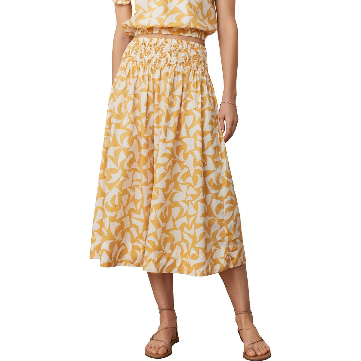

Поплиновая юбка Corinne print Marine Layer, желтый