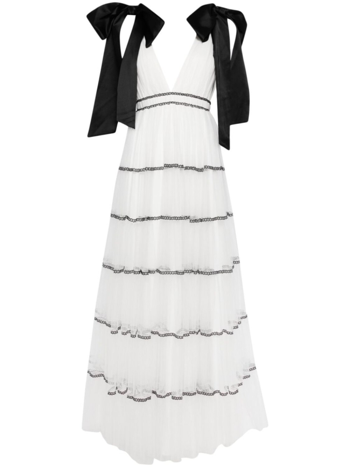 

Alice + olivia платье макси Jessalyn с бантом, белый